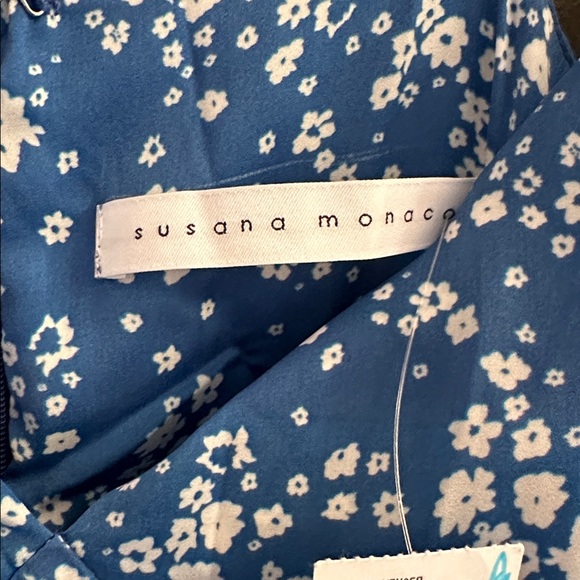 Susana Monaco Blue and White Floral Dress - Picture 2 of 4